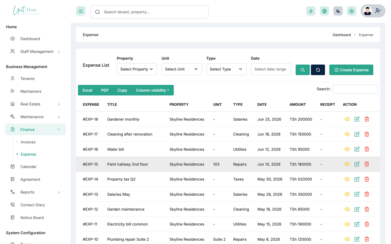 Expenses & Reports screenshot