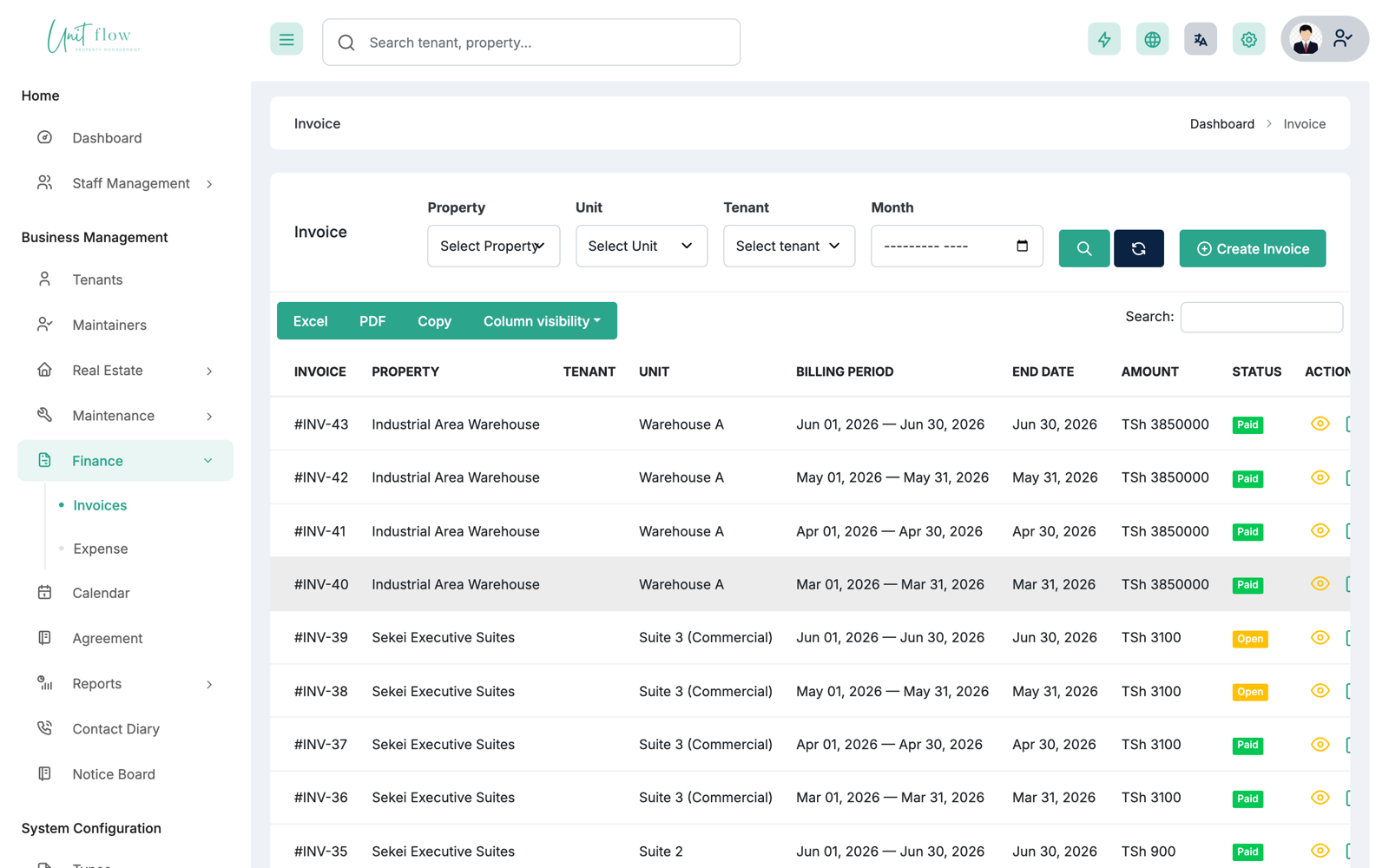 Invoices & Payments screenshot